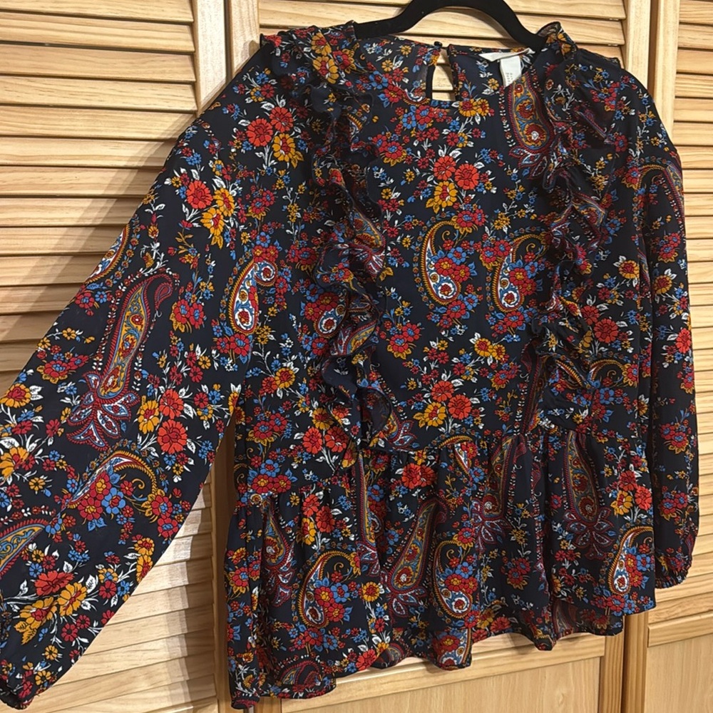 H&M Paisley Floral Print Blouse
